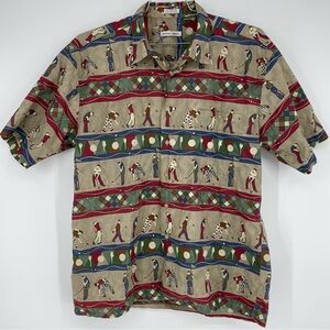 Burma Bibas Hawaiian Shirt Mens Short Sleeve Cotton Golf Geometric XL